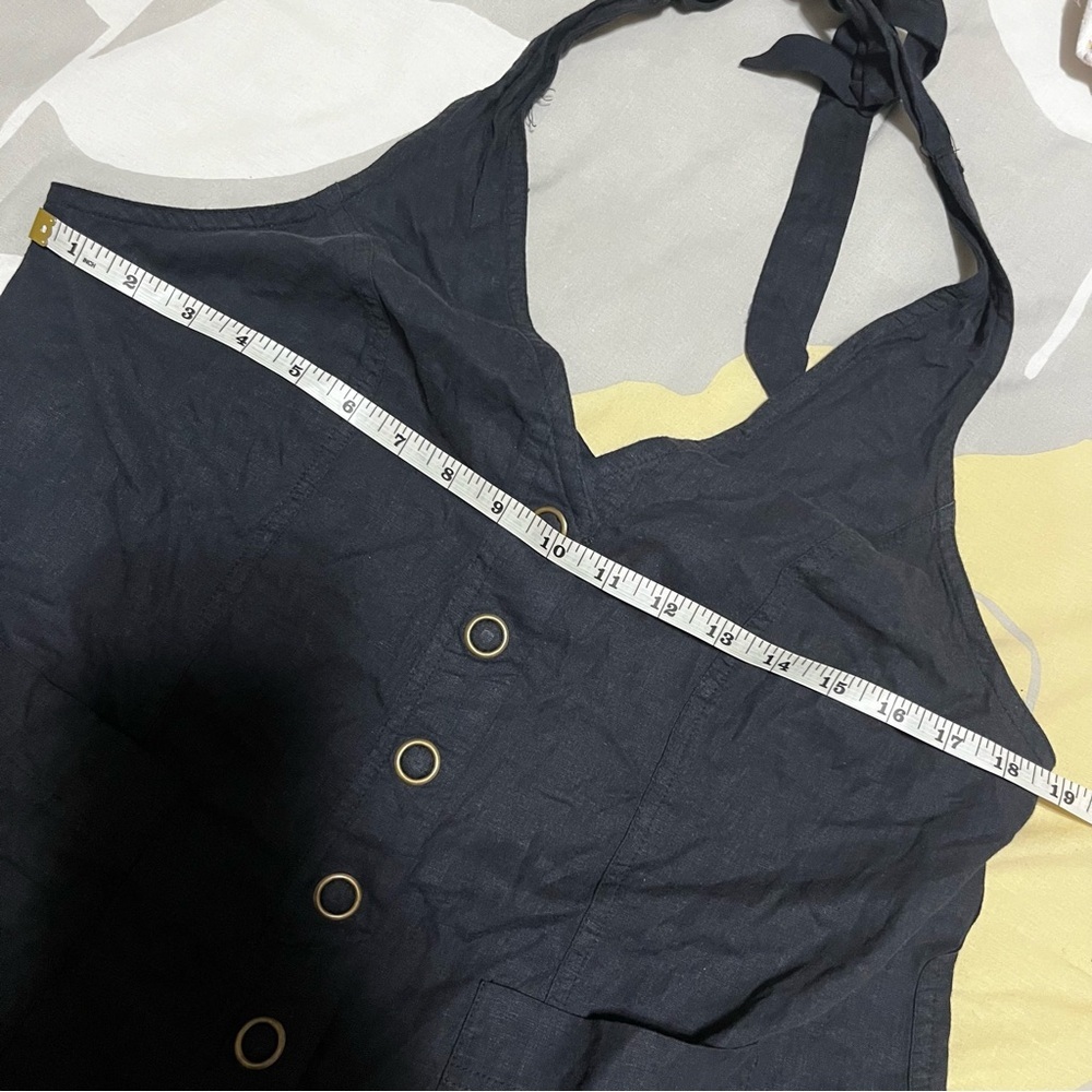 Free People Black Scout Linen Halter Top NWT Size XS - Picture 6 of 9